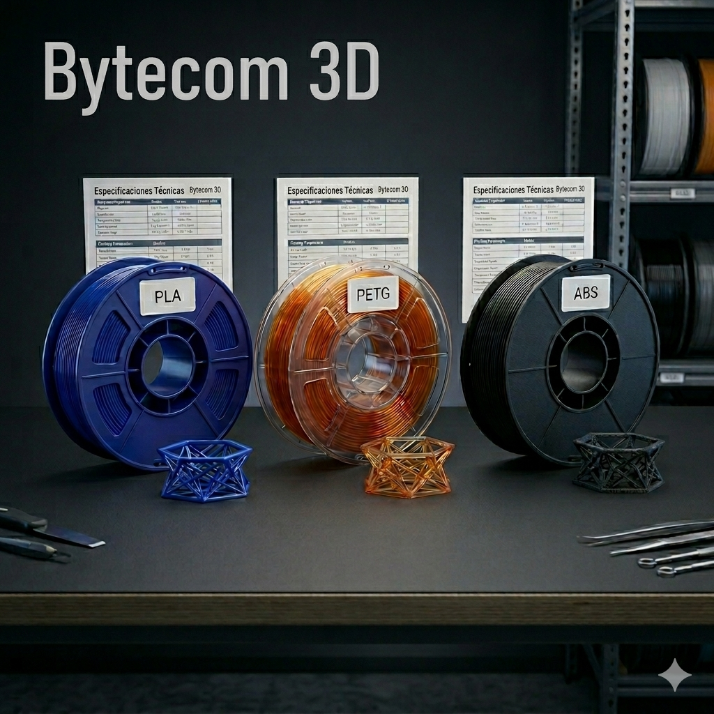 PLA vs PETG vs ABS - Comparativa de materiales para impresión 3D